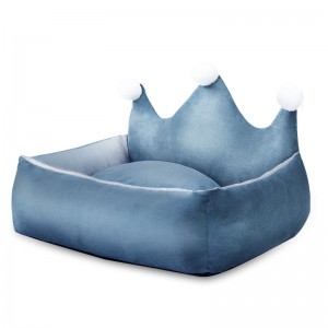 pet bolster bed for dog cat crown shape cute nest sofa pet bed