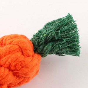 Pet cotton rope toys Pet carrots shape knot rope toys hand braided chew stick