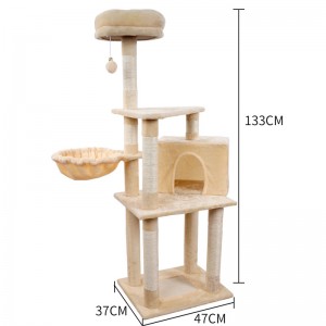 Wholesale Cat Tree in Interactive Toys with Natural Sisal Scratch Board Cat Castle House Luxury Pet  House