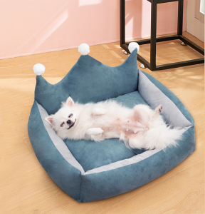 pet bolster bed for dog cat crown shape cute nest sofa pet bed