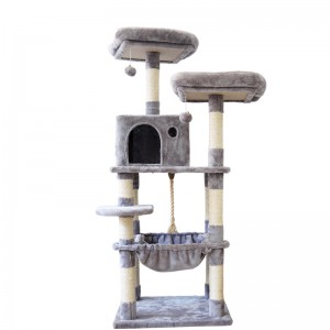 Wholesale custom high quality cat climbing frame cat tree wooden with cat scratching post