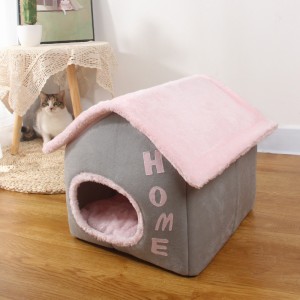 Cat Pet Bed and Dog Pet Bed Semi Enclosed Cat House and Puppy Kennel Soft Plush Pet Mat Can Improve Sleep