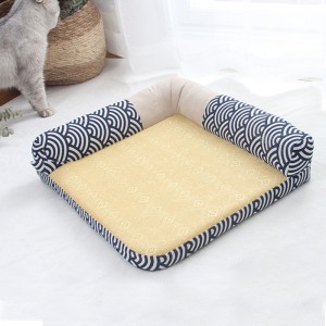 cat’s nest cool summer removable corner cushion dog’s nest pet’s nest cat bed rattan mat