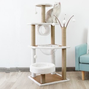 Jumping Platform Scratching Board Climbing Frame Natural Luxury Grey Cat Tree