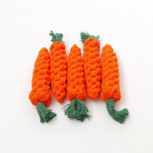 Pet cotton rope toys Pet carrots shape knot rope toys hand braided chew stick